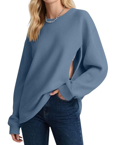 Oakgarden Women's Zipper Oversized Nursing Sweatshirts - color: Haze Blue, size: Medium