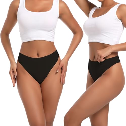High Waist Postpartum Underwear & C-Section Recovery Maternity Panties Cotton Thongs For Women 6 Pack - color: Black*6, size: Large