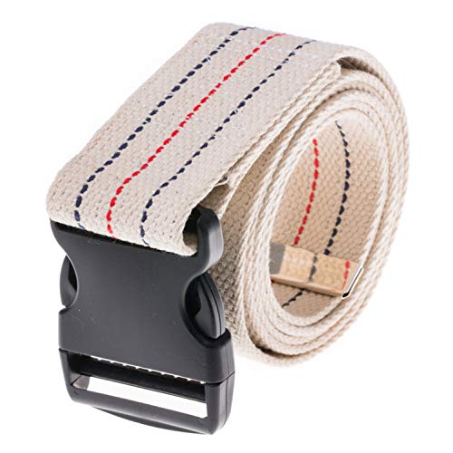 COW&COW Gait Belt 60inch - Transfer and Walking Assistance with Quick Release Buckle for Caregiver Nurse Therapist 2 inches(Beige) - color: Beige With Stripes, size: 60 Inch (Pack of 1)