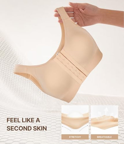 BRABIC Post Surgery Compression Bras for Women Front Closure Surgical - color: Beige, size: XX-Large