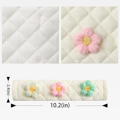 Amooca 2 Pack Seat Belt Covers Soft Shoulder Pad for Cars & Backpack - color: Green Pink White Flower