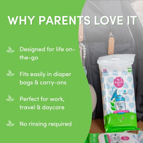 Dapple Baby - Breast Pump Wipes - (3 Pack), 25 Count - size: 25 Count (Pack of 3)