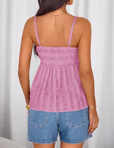ZESICA Womens Summer Spaghetti Strap Going Out Tank Top - color: Pink, size: X-Small