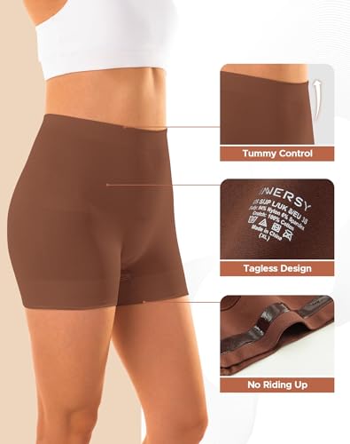 INNERSY Women's Tummy Control Shapewear Shorts Underwear 3-Pack - color: Earthtones, size: Small