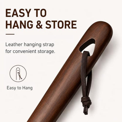Shoe Horn Long Handle for Seniors, 2-Pack Extra Long Wooden Shoe horn