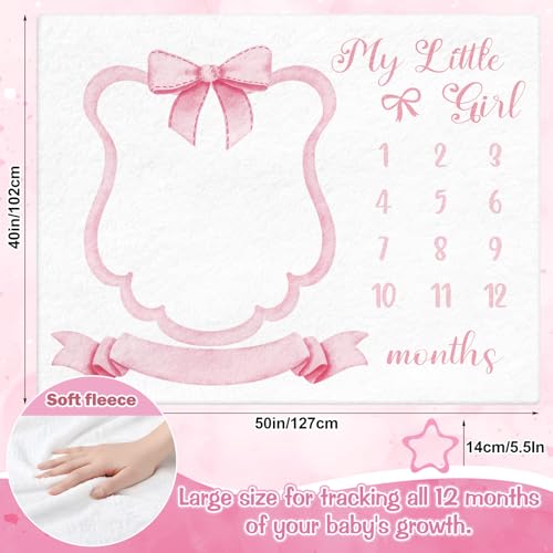 Mindsoft Baby Monthly Milestone Blanket Pink Bow Monthly Milestone Blanket - color: Pink, size: Bow