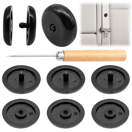 5 Sets Universal Fit Seat Belt Stopper Kit,Black Snap-on Safety Belt Button Stop,Plastic Seat Belt Button Buckle Clip Stop,Prevent Belt Clip Buckle from Sliding Down (Black) - color: Black