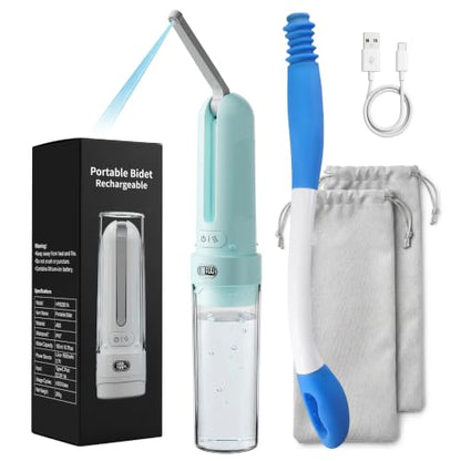 Electric Portable Bidet Toilet Aids Wiper Tool Set, Cyan - color: Cyan