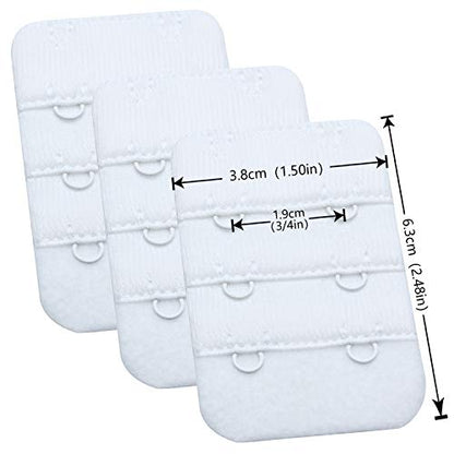 Wingslove Womens Bra Extender Bra Band Breathing room 3pcs-Pack Multi-size - color: White, 2 Hook 3/4 Inch