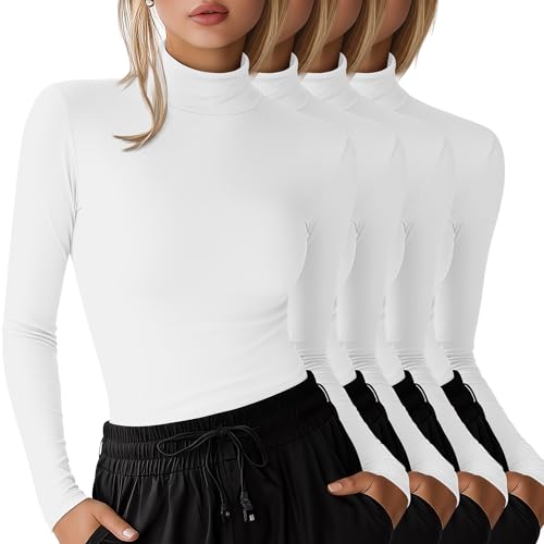 4 Pack Women's Underscrub Shirts - color: White, size: XX-Large