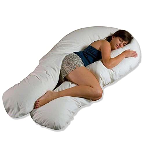 MoonRest Pregnancy Full Body Pillow Cover U-Shaped – Universal Fit U Replacement Cover for Maternity Pillow (Grey) - color: Grey