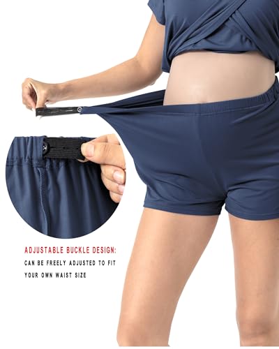 Rnxrbb 3 Piece Postpartum Nursing Pajamas Set Maternity Breastfeeding Pjs - color: Navy, size: Small