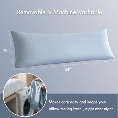 Madison Park Cooling Body Pillow for Side Sleeper & Adult 20"x 54" Blue - color: Blue