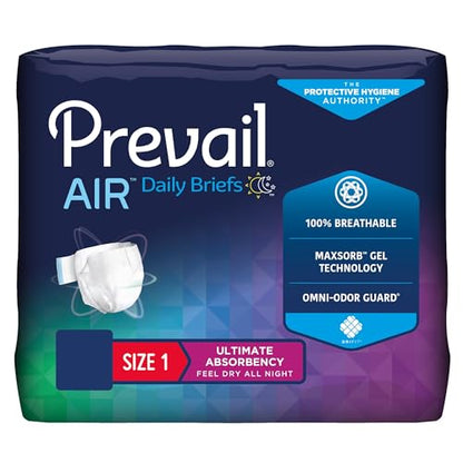 Prevail Air Adult Incontinence Brief Ultimate Absorbency Breathable (Size 1 (20 Count)) - size: Size 1 (20 Count)