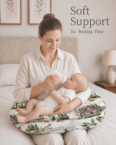 Nursing Pillow Covers 2 Pack, Stretchy Breastfeeding Pillow Covers for Baby - color: Forest Lodge