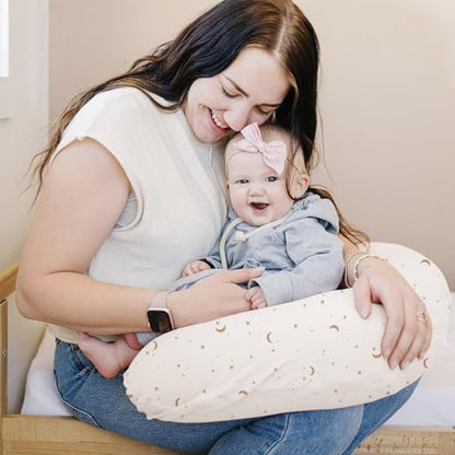 Konssy 2 Pack Nursing Pillow Covers, Soft Stretchy Cover for Breastfeeding - color: Moon,coffee Check