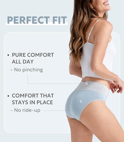 DAVID ARCHY Women's Bamboo Rayon Briefs, High-Waisted Underwear, 4/6 Pack - color: A-blue Gray + Sky Blue + Light Purple + Purple Gray, size: XX-Large