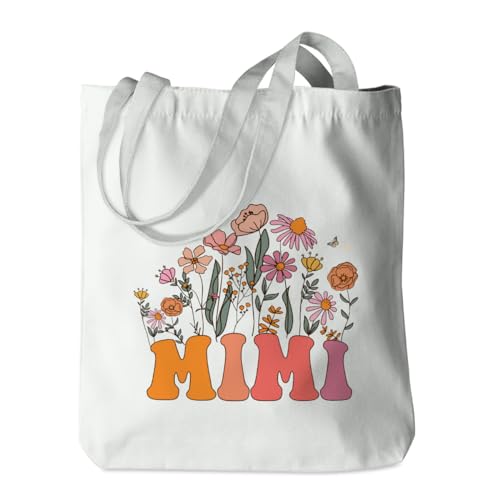 Grandma Gifts Tote Bag Birthday Mothers Day Retirement Gifts for Women Mama Nana Mimi Shoulder Bag Reusable Grocery Bags - color: Mimi