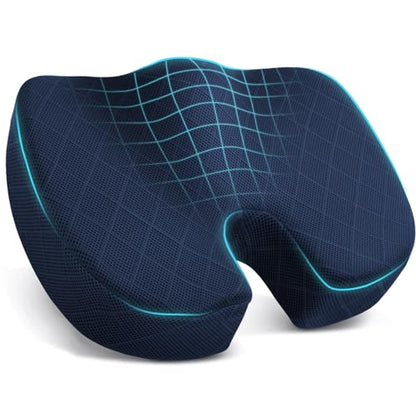 TushGuard Seat Cushion, Memory Foam Office Chair Cushion - Blue, Large - color: Blue, size: Large