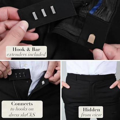 Pants Button Extender 6-Pack for Men & Women, Elastic Jeans Waist Extender & Dress Pant Hook Set, Adjustable Waistband Extenders for Early Maternity Pregnancy, Button Extender for Jeans Instant Fit
