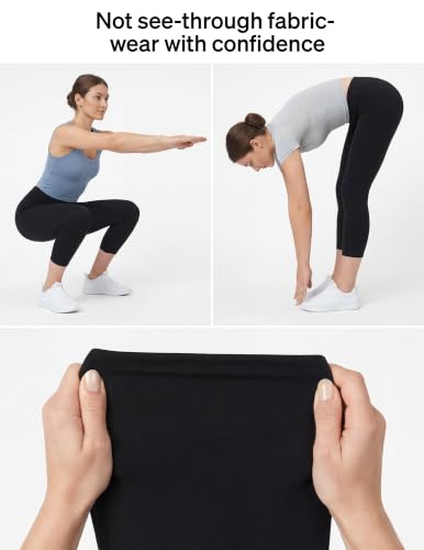 HUE Women's Wide Waistband Blackout Cotton Leggings - color: Black, size: Medium