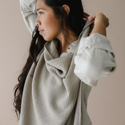snuggle me Organic Muslin Nursing Cover Up For Baby Breastfeeding - Birch - color: Birch