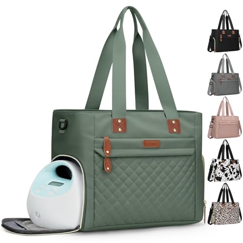 Pritent Baby Diaper Bag Tote,Waterproof Maternity Breast Pump Bags for Mom - color: Green