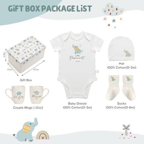 AW BRIDAL New Parents Gifts for Couples, Elephant Baby Gift Baskets Shower - color: Elephant