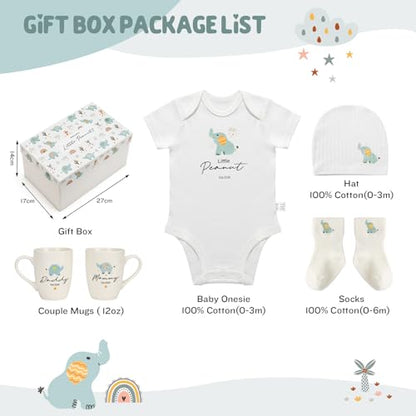 AW BRIDAL New Parents Gifts for Couples, Elephant Baby Gift Baskets Shower - color: Elephant