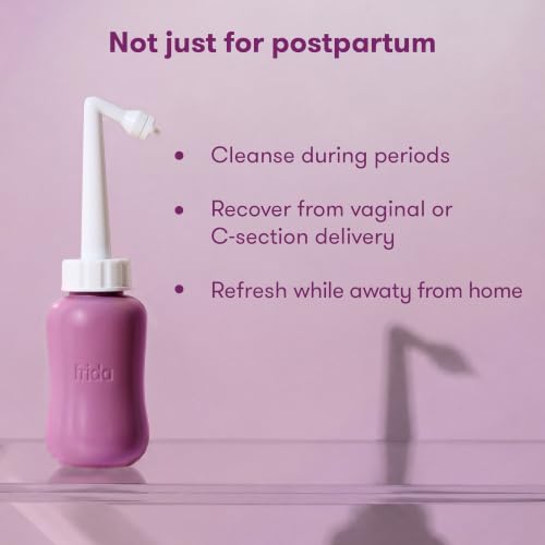 Frida Mom Upside Down Peri Bottle for Postpartum Care, Portable Bidet - color: Pink