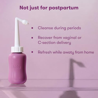 Frida Mom Upside Down Peri Bottle for Postpartum Care, Portable Bidet - color: Pink