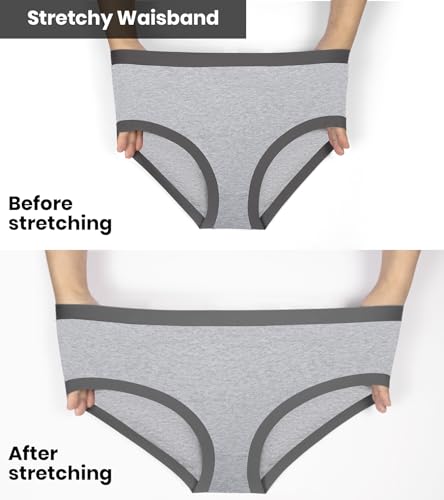 ASIMOON Women's Cotton Underwear Mid Waisted Ladies Panties Soft Breathable Full Coverage Briefs 5 Pack - color: Multicolor, 10pack, size: Small