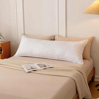 Oubonun Full Body Pillow for Side Sleeper, Soft Long Bed Pillow for Adults - color: White Water Cube