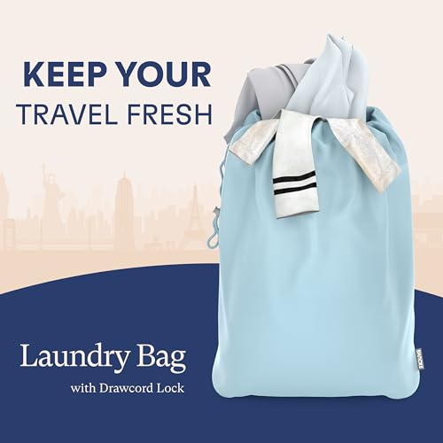 Shacke 5 Set Packing Cubes for Travel with Laundry Bag (Sky Blue) - color: 5 Set - Sky Blue, size: Set of 5