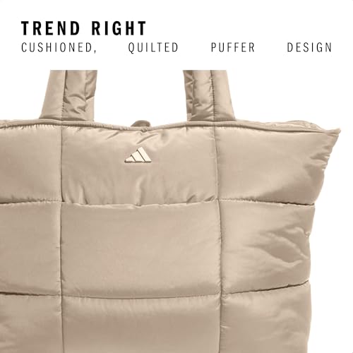 adidas Quilted Puffer Tote Bag - color: Crystal Linen Beige/3