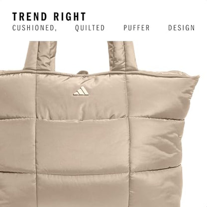 adidas Quilted Puffer Tote Bag - color: Crystal Linen Beige/3