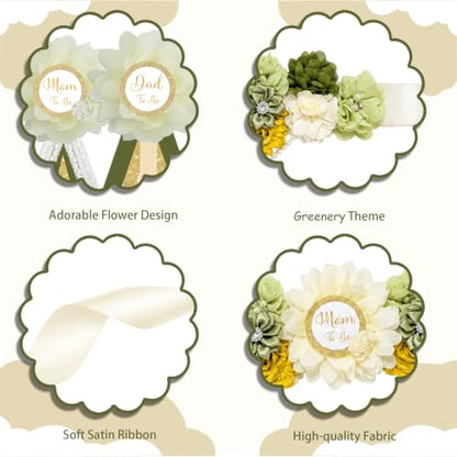 Greenery Mom to Be Sash Sage Green Baby Shower Decorations - color: Sage Green