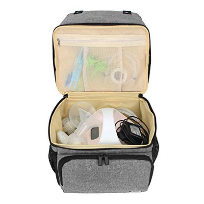 LUXJA Multi-Wear Breast Pump Storage Bag, Gray