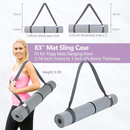 Yoga Mat Carrier Strap, Adjustable Thick Straps Sling for Carrying Large Mats, Stretching Band - color: 1pc Grey