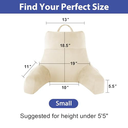 IPYNBAP Back Pillow for Bed Sitting up, Reading Pillow, 18 Inch, Beige - color: Beige, size: Small(18inch)