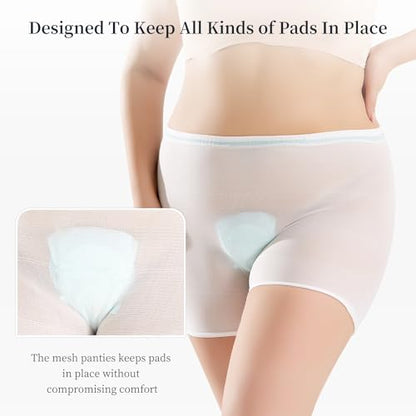 HANSILK Mesh Underwear Postpartum for Delivery & C-Section,8 Count - size: Large