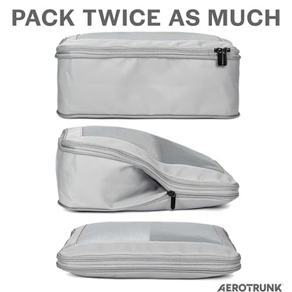 Aerotrunk Compression Packing Cubes for Travel, 2-Pack, Light Grey - color: Light Grey, size: 2-Pack