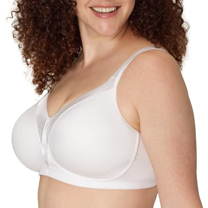 Playtex Women's Wireless Bra, 18 Hour Plus-Size T-Shirt Bras Available, Smoothing, Full Coverage, 4803, Single or 2-Pack - color: White, size: 40C