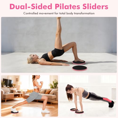 Pilates Equipment Kit for Women, Pink Ring Ball Bands, Home Workouts - color: 15PCS