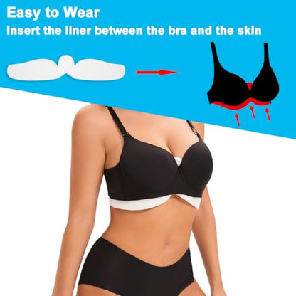 KimYoung Under Breast Sweat Pads 3PCS 100% Cotton Bra Liner Reusable - size: Large