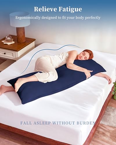 YZ HOME Full Body Pillow Insert -Large Long Bed Pillow for Side Sleeper - color: Navy