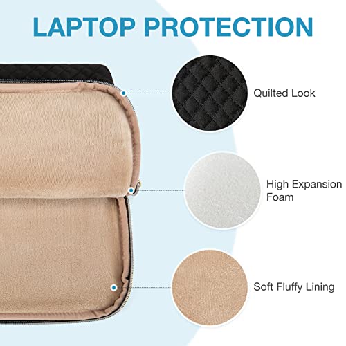 BAGSMART Laptop Sleeve Case with Handle Protective Water-Resistant - color: Black-Shoulder Strap, size: 15.6 Inch