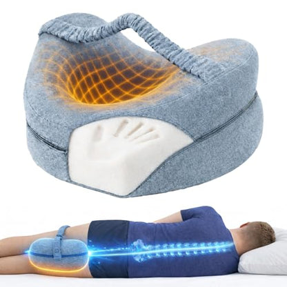 2026 Upgraded Leg Pillow for Side Sleeping with Strap, Knee Pillow Between Legs for Nighttime Sleep, Sciatica Support for Lower Back, Knees, Joints & Spine, Post-Surgery Alignment Pillow