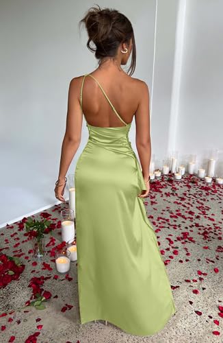 Memoriesea Women's High Split Wedding Guest Party Maxi Dress - color: Tender Green, size: Medium