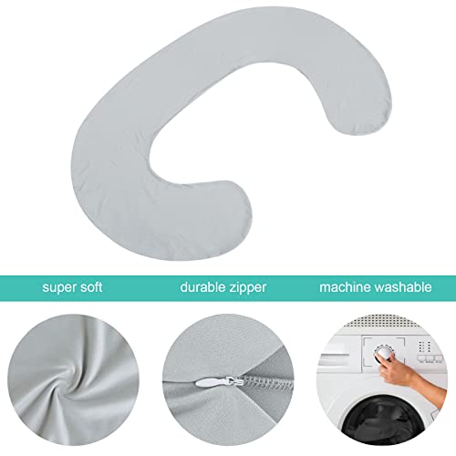 Pregnancy Pillow Cover C Shaped (ONLY Pillowcase), Grey - color: Grey, size: C-Shape